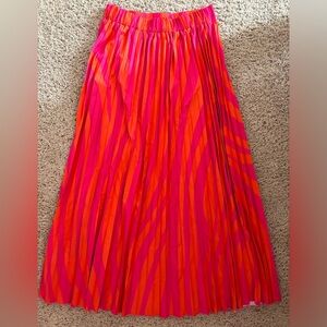 Pink and Orange Striped Maxi Skirt